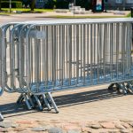 Temporary,Fencing.,Security.,Mass,Event.,A,Large,Crowd,Of,People.