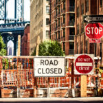 Road,Closed,Sign,On,New,York,Street